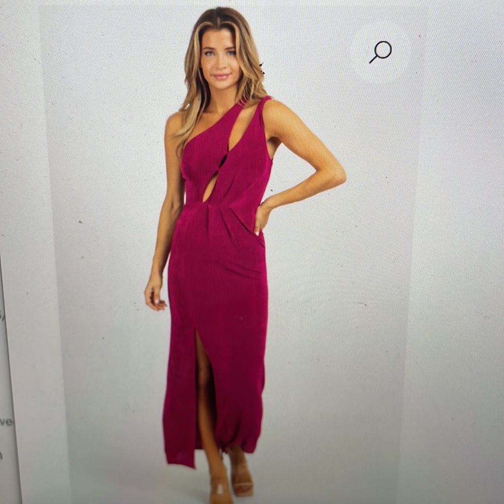 L*Abeye ORCHID ONE SHOULDER CUTOUT MAXI DRESS
